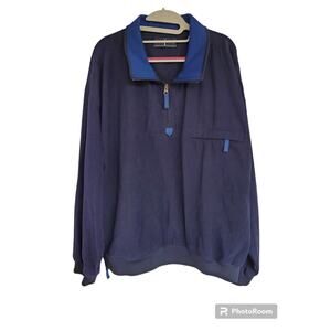 Men's Arnold Palmer Navy Golf 1/4 Zip Pullover Windbreaker | Size Large